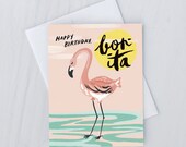 Flamingo Birthday Greeting Card