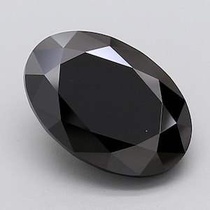 Sierlijke ovale zwarte laboratoriumdiamant, 4,09 ct LG780665179 IGI-gecertificeerde zwarte diamant, verlovingsring met zwarte diamant