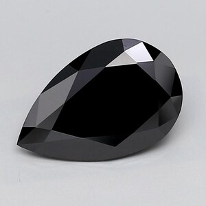 Diamante negro de talla pera, cultivado en laboratorio, 2,95 ct LG787622023, certificado por IGI, anillo de compromiso con diamante negro.