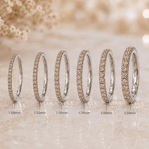 Lab Grown Champagne Diamond Eternity Ring,14K Half Eternity Brown Diamond Ring, Anniversary Stack Ring for her, Gift for her
