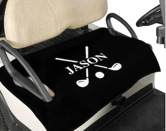 Personalized Golf Cart Seat Cover - Custom Name Golf Gift for Men - Monogrammed Terry Cloth Seat Towel - Golf Cart Accessories
