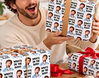 Personalized Wrapping Paper, Custom Photo Wrapping Paper, Custom Face Gift Wrap, Funny Picture Gift Wrap, Personalized Gift Paper