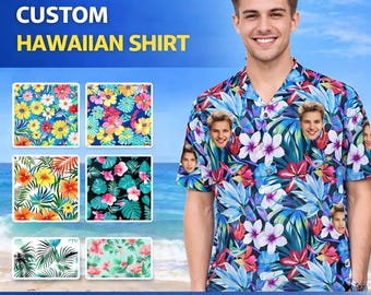 Custom Hawaiian Shirt with Face,Personalized Photo Beach Shirt for Men