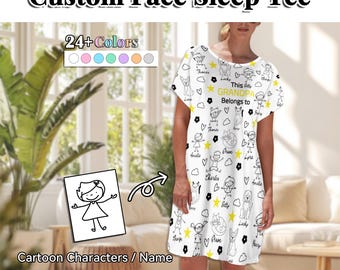 Personalized Pajama Dress With Name This Grandma Belongs To Nightgown Funny Sleepwear Gift