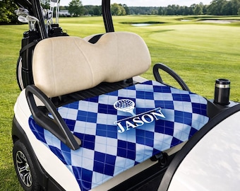 Personalized Golf Cart Seat Cover | Custom Name Golf Blanket | Country Club Accessories | Customized Golf Gift for Men Father's Day