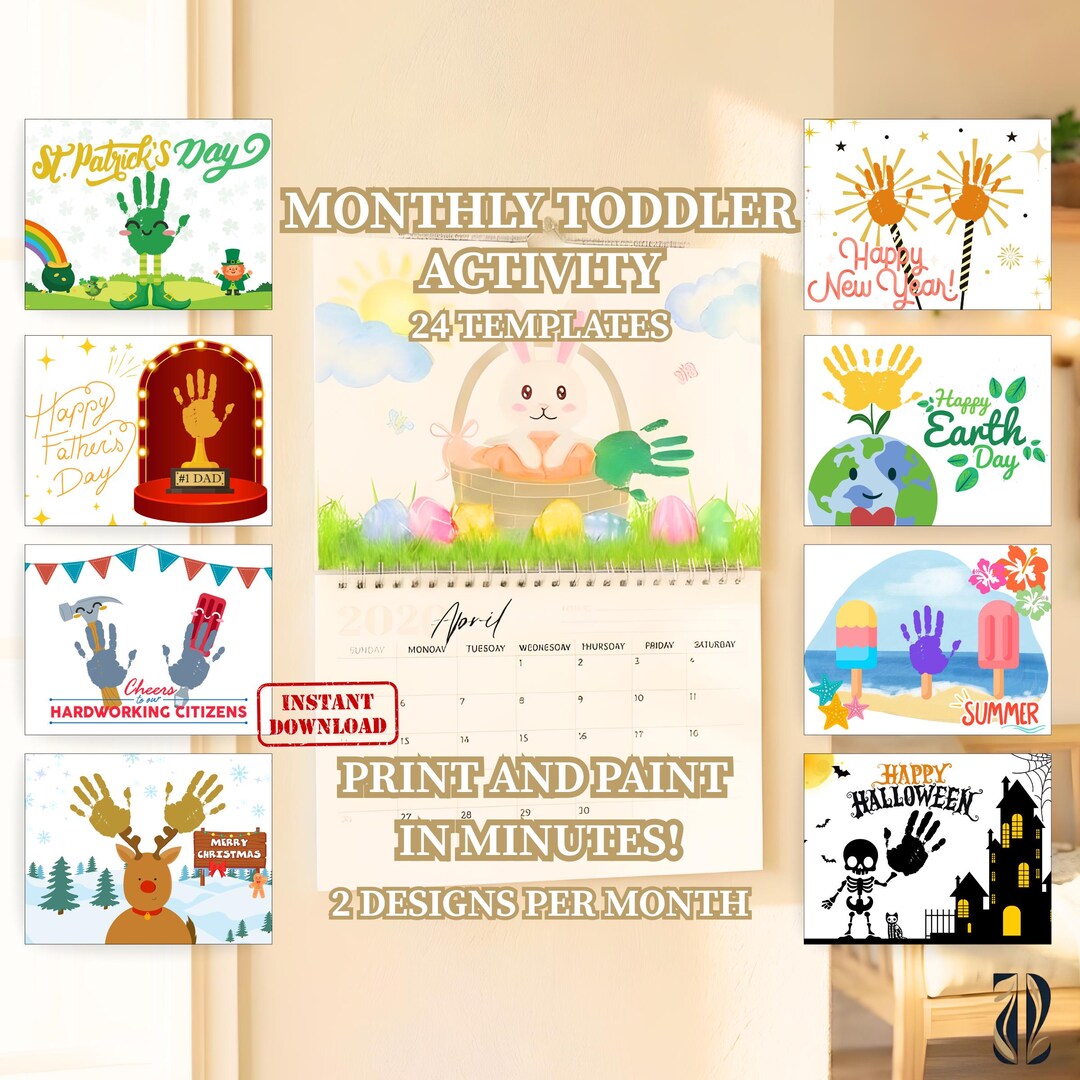2026 Handprint Calendar Template Printable Handprint Art for Kids