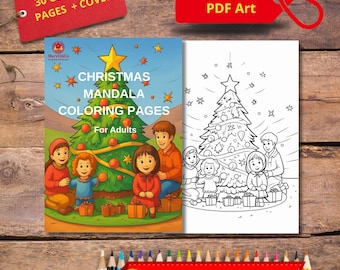 Christmas Mandala Coloring Pages For Adults | 30 Printable PDF Holiday Designs | Relaxing Festive Art Pack