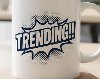 Trending Text Graphic | Comic Style Trending Sticker | Digital Download PNG | Social Media & Marketing Design