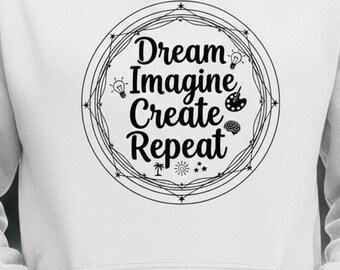 Motivational Quote Art – Dream Imagine Create Repeat (Digital Download)