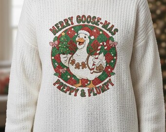 Christmas Goose Art – Retro Holiday Design (Digital Download)