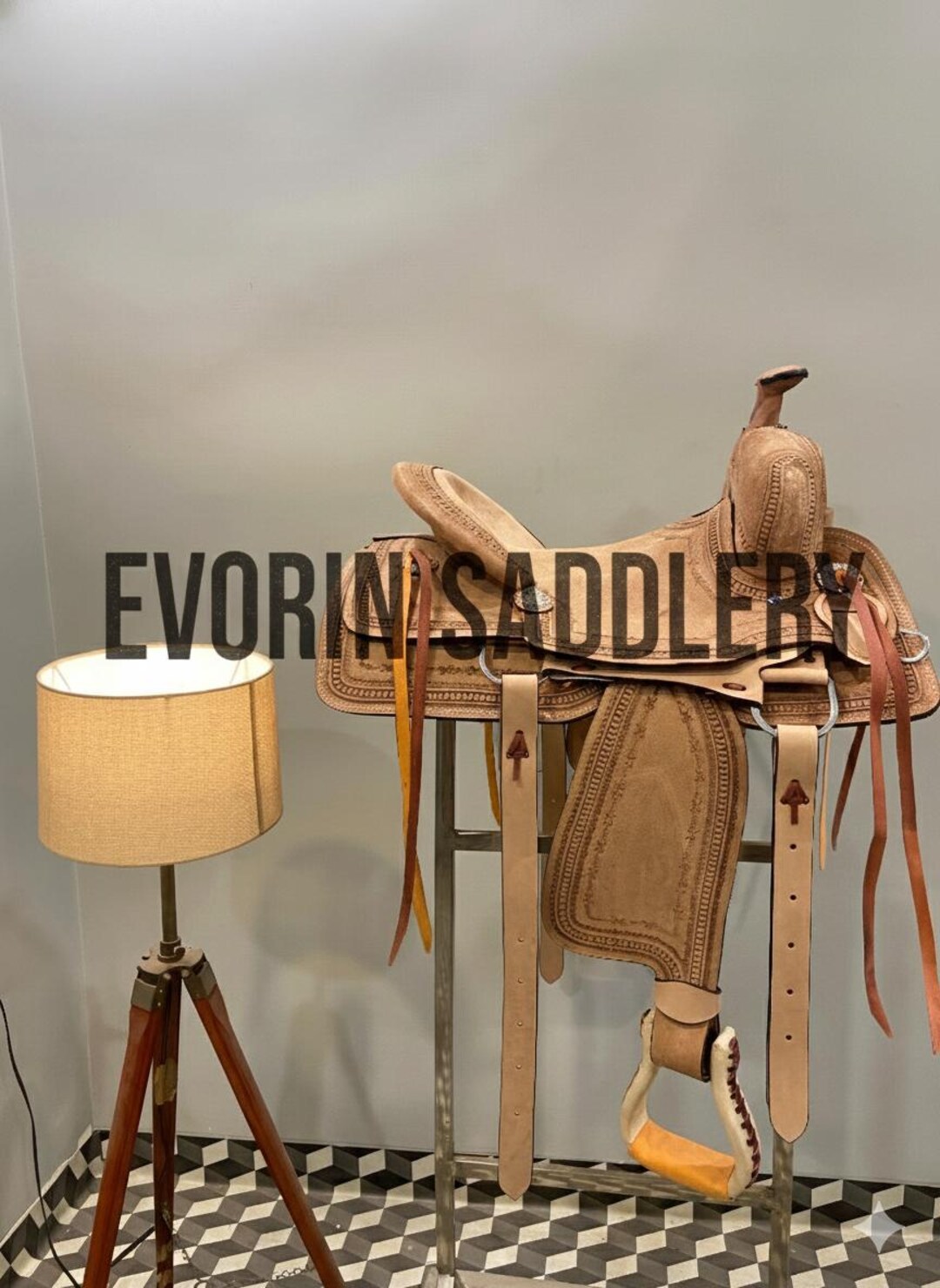 Hand Tooled Leather Western Horse Roping Saddle Tack Set - Etsy