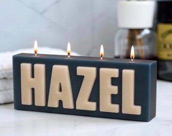 Personalised Birthday Gift Letter Candle, Signiture Baby Shower Keepsake, Inspirational Tailored Housewarming Home Decor Word Candle