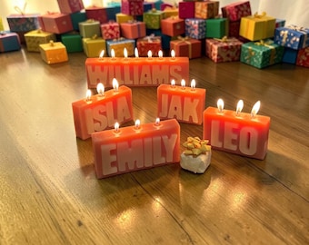 Personalisierte Familienmitglieder Namen Kerze | Personalisierte Kerze Geschenk-Set | Kerzen Andenken | Einweihungsparty Geschenk | Personalisierte Kerze mit Namen