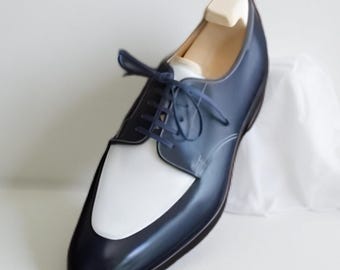 Handmade Men Two Tone Formal Shoes, Men Spectator Shoes, Men Dress Shoes