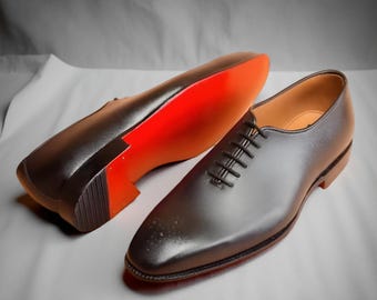 Ręcznie robione męskie czarne oksfordy formalne buty dla mężczyzn