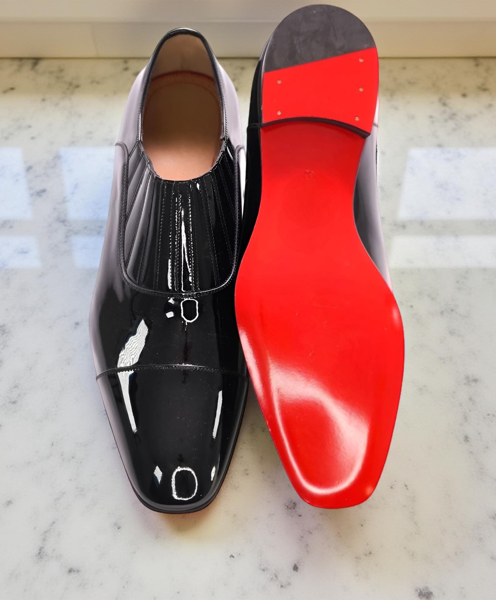 Christian Louboutin Black Patent Loafers with Red Sole Christian Louboutin Men main image 3