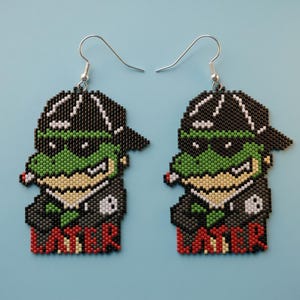 Later Gator Perlen Ohrringe Muster | Old School Alligator Peyote Stitch Anleitung | Miyuki Delicas 11/0 PDF