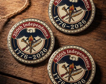 250th Anniversary Pin Button 3-Pack 1776-2026 | Patriotic Bald Eagle USA Pins | America 250 Semiquincentennial Set