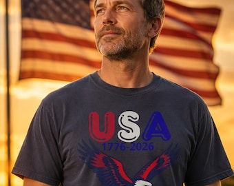 USA 250th Anniversary Shirt 1776 2026 Patriotic Eagle Tee Comfort Colors 1717 Garment Dyed 4th of July Independence Day Gift Unisex