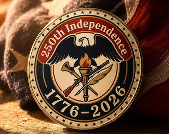 250th Anniversary Pin Button | Independence Day 1776-2026 | Patriotic Bald Eagle Pin | America 250 Gift | USA Semiquincentennial