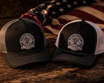 1776-2026 Embroidered Eagle Patch Trucker Hat | Richardson 112 Patriotic Cap | Veteran Gift