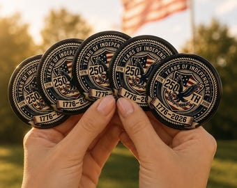 1776-2026 Patriotic Pin Button 5 Pack, Eagle Shield USA Enamel Pins, America 250th Anniversary Gift