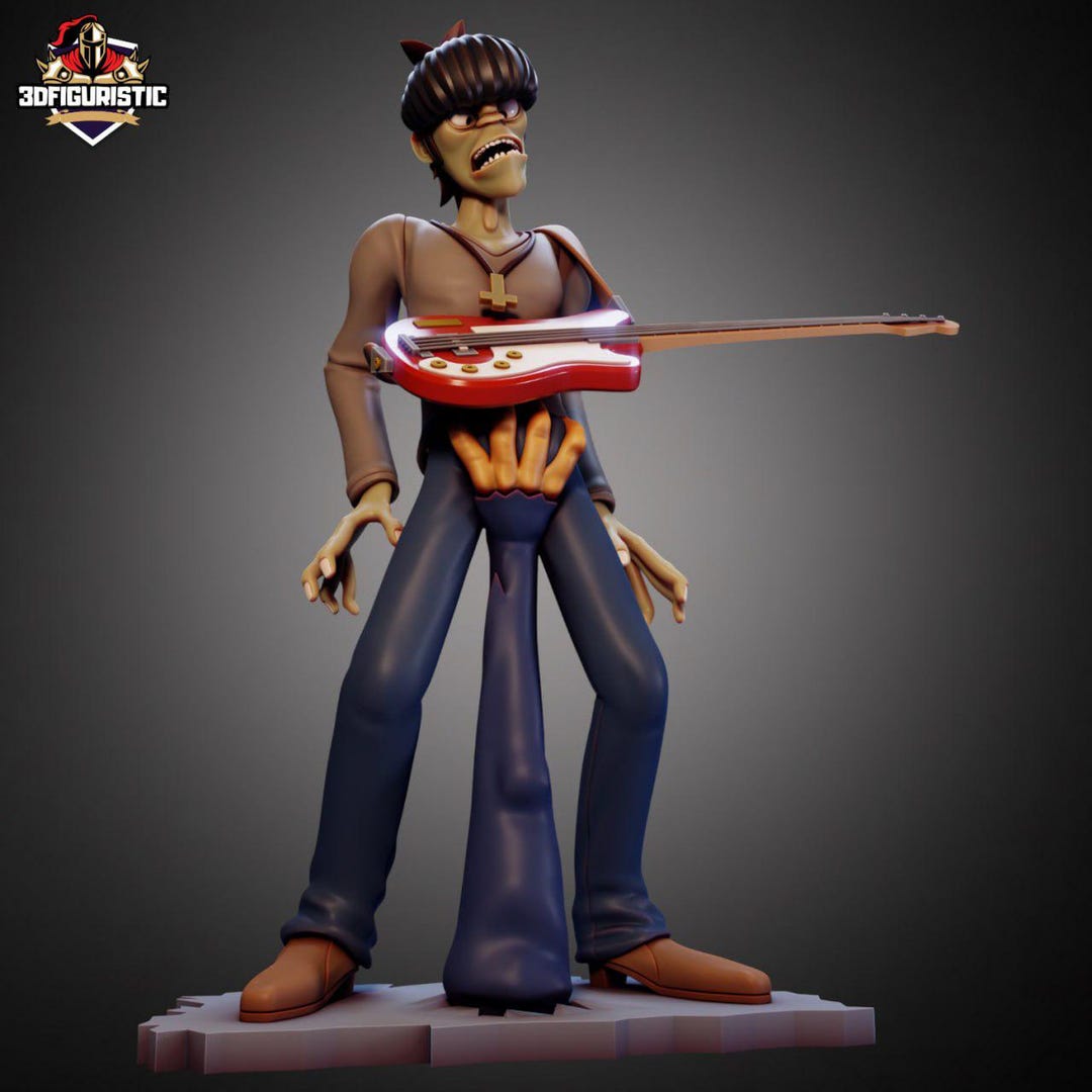 Stylized Bassist Rock Character Figurine – Handcrafted 3D Printed ...