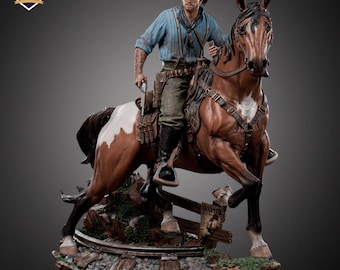 Wild West Gunslinger Cowboy Figure – Outlaw Western Collector Statue, Handcrafted Resin Display Figurine