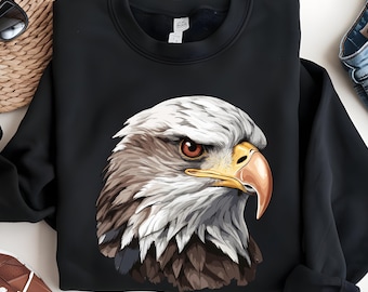 Bald Eagle Profile Sweatshirt, Retro Unisex Hoodie