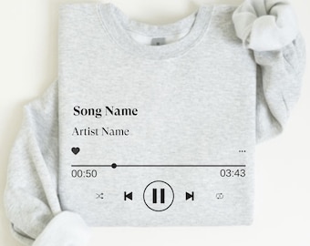 Custom Music Player Sweatshirt, Favorite Song Hoodie