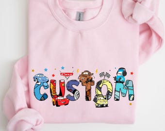 Disney Cars Personalized Sweatshirt, Lightning McQueen Matching Hoodie