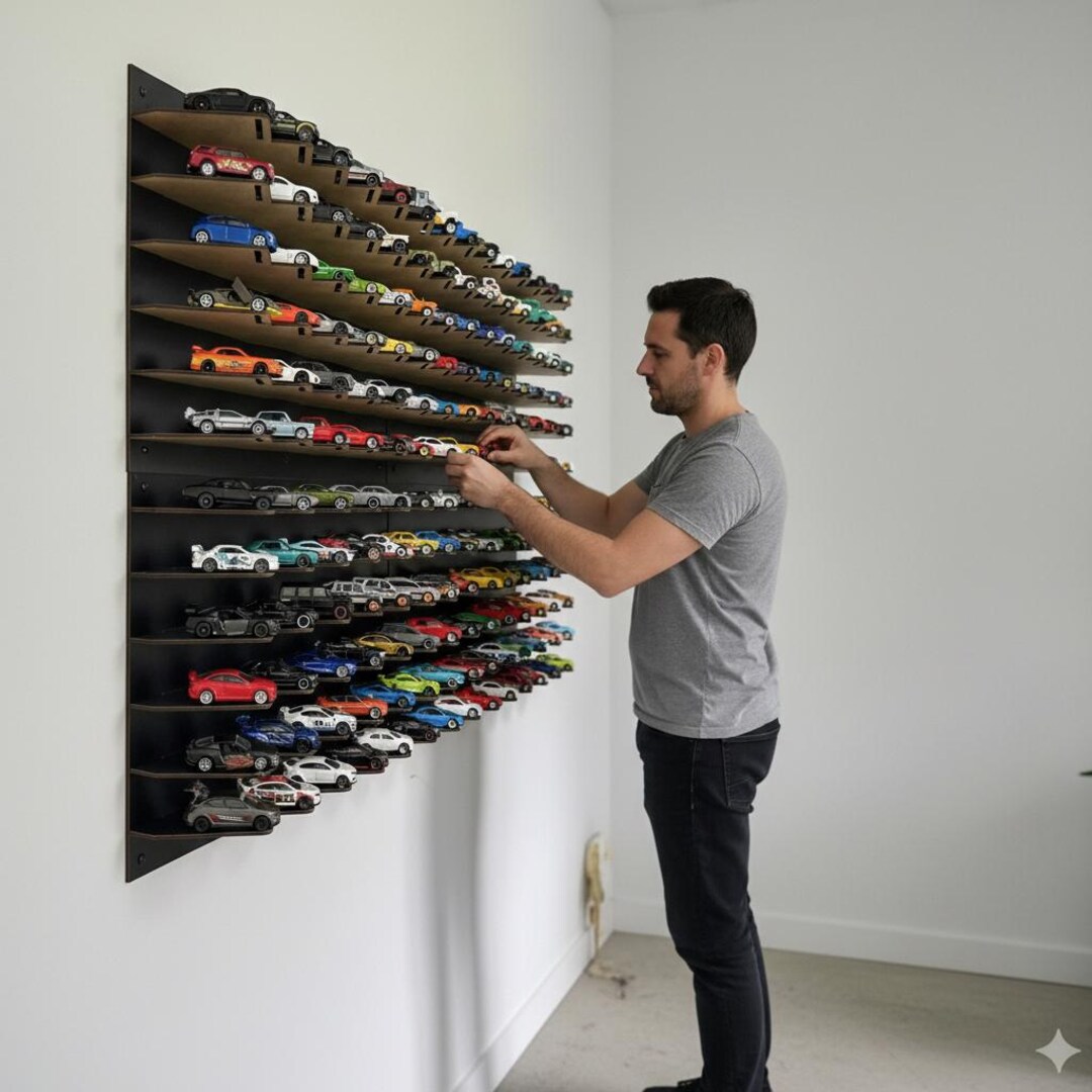 Minimalist Wall-mounted 1/64 Scale Model Car Display Rack | Showcase ...