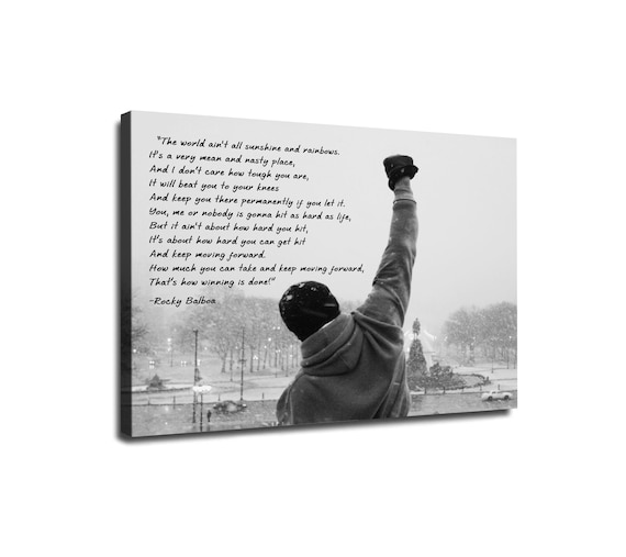 Rocky Canvas Wall Art, Rocky Balboa Motivational and Inspirational Quote Poster Print
