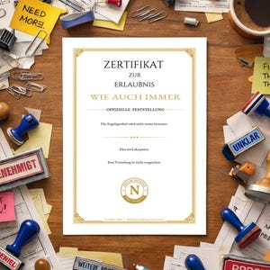 Zertifikat Wie auch immer | Druckvorlage Urkunde | Sofort-Download A4 US Letter
