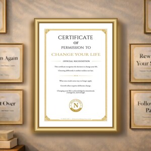 Certificate of Permission to Change Life | Official Recognition Award (Digital Download)