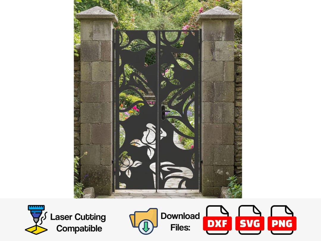 Floral Metal Gate Insert, Decorative Panel Fence DXF, SVG, PNG - Etsy