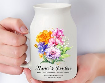 Grandma's Gift,Birth Month Flower Pot,Custom Plant Pot,Personalized Gifts for Mom,Grandma Garden Gifts,Mother's Day Gifts,Flower pot