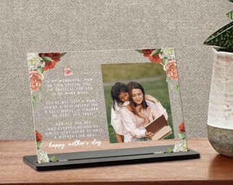 Photo gifts and personalized verses, Mom gifts, Mother's day gifts, Photo frames, Clear acrylic photos and poems for mom.