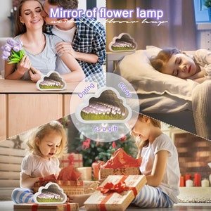 DIY Cloud Tulip LED Night Lights Girl Bedroom Ornaments Creative Photo Frame Mirror Table Lamps Bedside Handmade Birthday Gifts zdjęcie 5