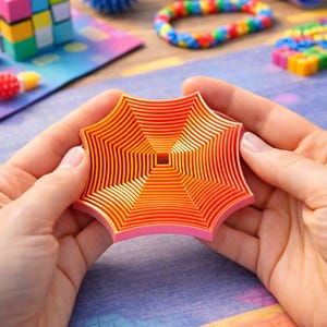 3D Printed Spider Web Two Tone Fun Fidget Halloween Gift Stress Relief Sensory