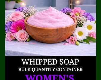 8 lbs of Whipped Soap in Women’s Fragrance and Color Choice. Bulk Quantity for gift baskets, resale, party favors, and rental toiletries.