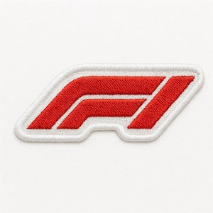 Formula 1 Logo Embroidery Patch – Red & White Grand Prix Patch