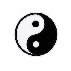 Yin Yang Embroidered Patch, Black White Balance Symbol Applique (Iron-On/Sew-On)