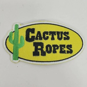 Parche bordado Cactus Ropes – Logotipo de rodeo del oeste, aplique termoadhesivo para chaquetas y sombreros