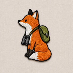 Broderimärke för Explorer Fox – Strykmärke med skogsäventyr