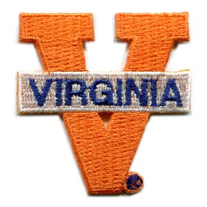 Virginia Cavaliers "V" Broderad Tygmärke | Orange V Stryk-på Tygmärke