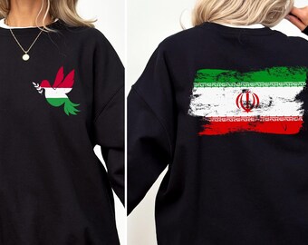 Iran Flag Sweatshirt, Persian Pride Graphic T-shirt, Iranian Heritage Gift, Patriotic Iran Pullover, Unisex Flag Tee