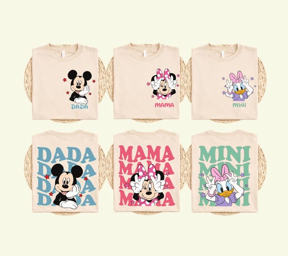 Disney Family Trip T-shirt, Mickey Dad Shirt, Minnie Mom Tee, Mama Dada Matching Gift, Donald Daisy Kids Sweatshirt, Custom Disney Shirt
