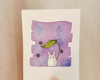 Original Watercolor Chibi (mini) Totoro Painting, Personalisable