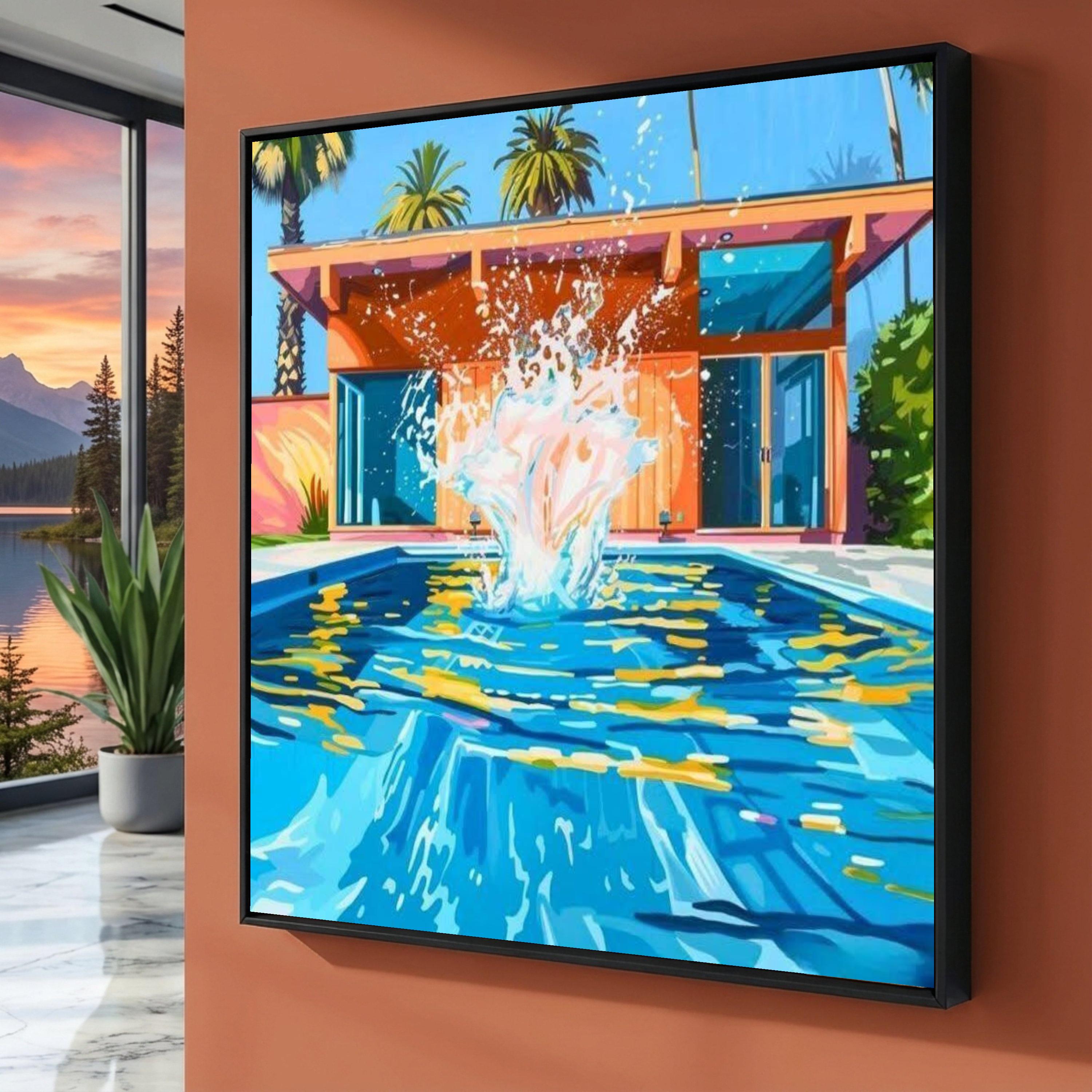 Pool Canvas David Hockney Inspired Pool Canvas Print, Mid Century Modern Art - Etsy